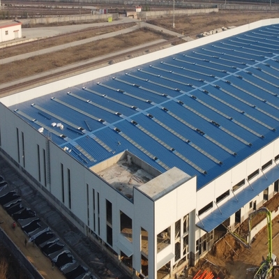 مستودع هيكل فولاذي مسبق الصنع بإطار بوابة Q235B Q355B ASTM A36