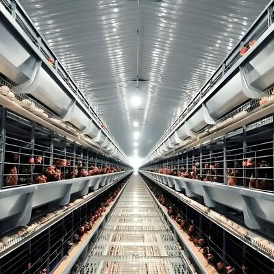 المباني الجاهزة بيت الدواجن البنية الفولاذية بيت مزرعة الدواجن الإطار البنائي الفولاذي لإسطبل الأبقار