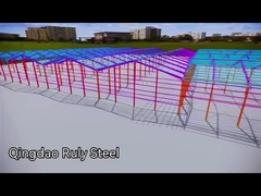 نموذج ثلاثي الأبعاد لهيكل إطار فولاذي؛ تصميم هيكل فولاذي؛ مستودع هيكل فولاذي
